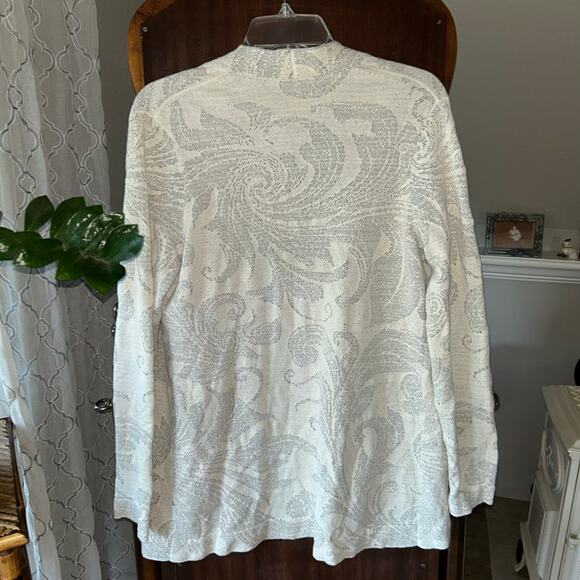 Peruvian Connection Pima Cotton Gray Open Front Cardigan Duster Small - Picture 7 of 9